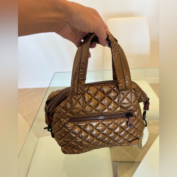 Quilted Metallic Bronze Women's Bag Small Size - Picture 4 of 6